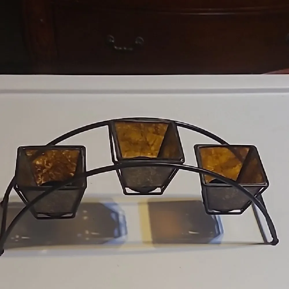 Brown Metal Candle Holder
